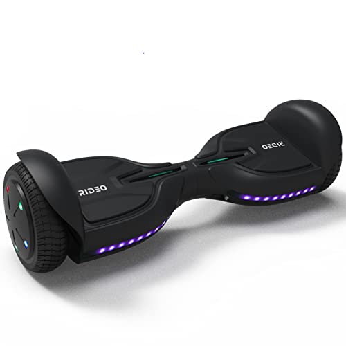 RIDEO Q3-C Hoverboard Electric self-balance Scooter 36v Lithium-ion battery DC Brushless Dual 250w hub motor UL 2272 approved UV Protection LED light – Black Matte