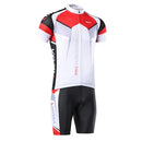 (M(EU), White) - Lixada Men Breathable Quick Dry Comfortable Short Sleeve Jersey + Padded Shorts Cycling Clothing Set Riding Sportswear