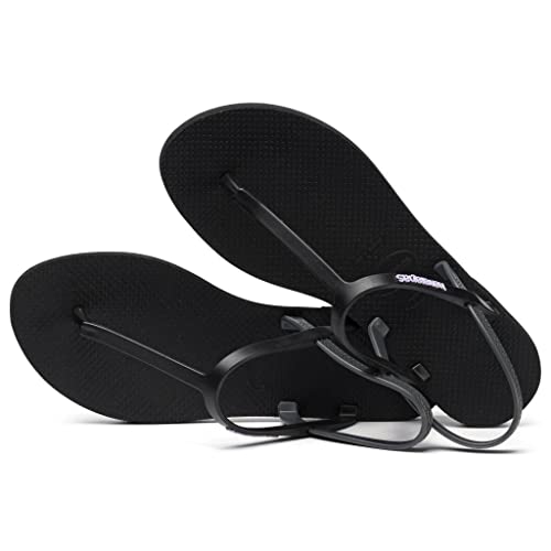 Havaianas Women's Paraty Flat Sandal, Black, 3 UK