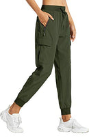 Libin Women's Cargo Joggers Lightweight Quick Dry Hiking Pants Athletic Workout Lounge Casual Outdoor, Army Green M