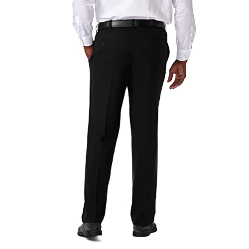 Haggar Men's Cool 18 Pro Classic Fit Flat Front Pant-Regular and Big & Tall Sizes, Black, 42W x 29L