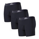 JustWears Boxer Briefs - Pack of 3 | Anti Chafing No Ride Up Organic Underwear for Men | Perfect for Everyday Wear or Sports like Walking Cycling & Running, All Black, XXL