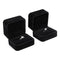 iSuperb Set of 2 Unit Classic Velvet Couple Double Ring Box Earring Jewelry Case Gift Boxes 2.7x2.7x1.6inch