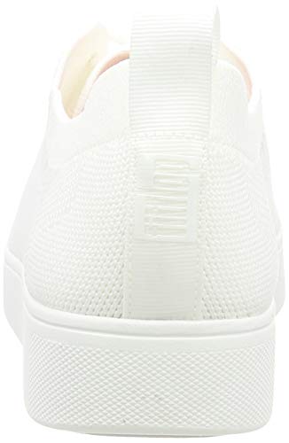 FitFlop Women's Rally Tennis Sneaker-Tonal Knit, Urban White, 8 US