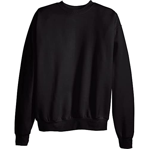 Hanes Men's EcoSmart Fleece Sweatshirt, Black, Medium