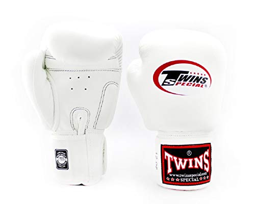 Twins Gloves for Training and Sparring Boxing, Muay Thai, Kickboxing, MMA (White,12 oz)