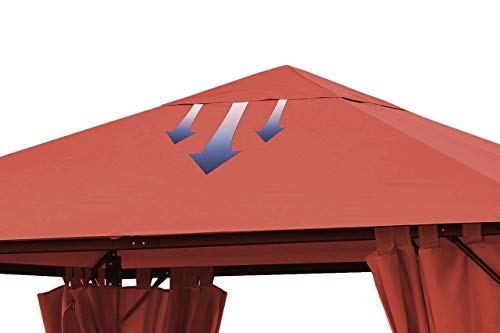 QUICK STAR Replacement Roof for Garden Gazebo 3 x 3 m Terra Antique Gazebo Roof Replacement Cover