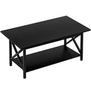 GreenForest Coffee Table Industrial Metal Legs with Storage Shelf for Living Room 43.3" x 23.6", Easy Assembly, Black