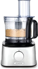 Kenwood FDM302SS Multipro Compact Food Processor, 2.1 Litre Bowl, 1.2 Litre Thermo-resist Glass Blender, Dough Hook, Whisk, Reversible Slicing and Grating Discs, Spice Mill [International version]