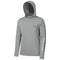 BASSDASH UPF 50+ Men's UV Sun Protection Long Sleeve Performance Fishing Hoodie Hooded Shirts, Ash Grey/Dark Grey Logo, Small