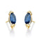Gin & Grace 10K Yellow Gold Genuine London Blue Topaz Earrings with Diamonds for women | Ethically, authentically & organically sourced (Marquise-cut) shaped London Blue Topaz hand-crafted jewelry for her | London Blue Topaz Earrings for women