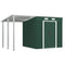 vidaXL Garden Shed with Extended Roof Outdoor Patio Storage Tool Workshop Shelter Carport Equipment Log Shade House Green 193cm Steel