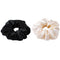 100% Silk Scrunchies for hair, JOYCHER Hair Scrunchies 2 Pack, 100% Pure Mulberry Silk Hair Ties Hair Bands for Women, Girls, Thick Curly Hair No Crease Soft & Less Pulling-Black, Apricot