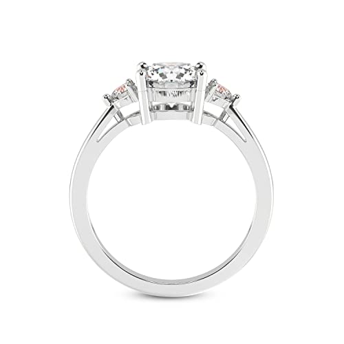 1 Carat - 3 Carat | IGI Certified Lab Grown Diamond Engagement Ring For Women | 14K Or 18K in White, Yellow Or Rose Gold | Lab Created Synthia Three Stone Diamond Engagement Ring | FG-VS1-VS2 Quality Friendly Diamonds Engagement Ring, 3.22 ct, Metal, Diam