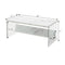 SoHo Coffee Table with Shelf, White Faux Marble/Glass