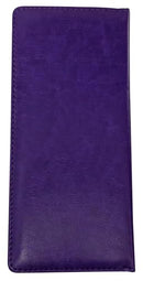 Acclaim Rigid Lawn Bowls Bowling Scorecard Holder Lightly Padded Synthetic Grain Leather Look Finish 23 cm x 11 cm with Spring Clip & Pen Loop (Purple)