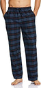 CQR Men's 100% Cotton Plaid Flannel Pajama Set, Brushed Soft Lounge & Sleep PJ Top & Bottom with Pockets HPJ200-NBL_Medium