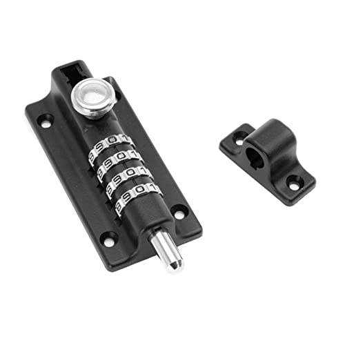 TopHomer Combination Password Lock Bolt, Gate Lock Shed Door Latch Keysafe Combination Locking Bolt, Security Proof Slide Code Hatch Keyless Bolt (Black)