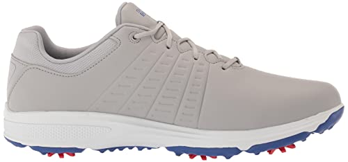 Skechers Men's Torque Waterproof Golf Shoe, Gray/Blue Sole, 10 US