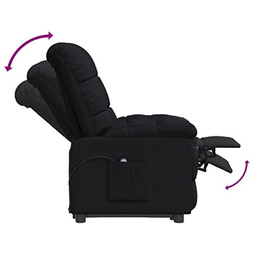 vidaXL Lift Chair, Recliner Chair with Backrest and Footrest, Stand up Chair for Living Room Bedroom, Upholstered Armchair, Black Fabric