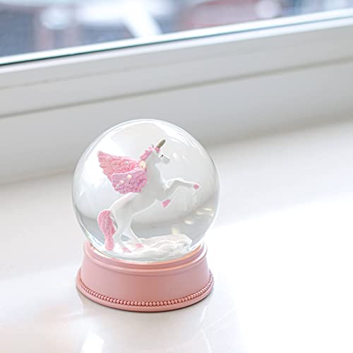 Unicorn Snow Globe for Girls, 100MM Pink Glitter Glass Snow Globes for Kids Women Adults Home Decor Birthday Gift