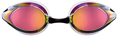 Arena Tracks Mirror Swim Goggles White, Red Copper, Black