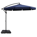 Instahut Umbrella Outdoor Umbrellas Cantilever Patio Sun Beach UV with Durable Base Navy 3M