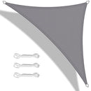 Teynewer Sun Shade Sail Triangle 2x2x2m Waterproof Shade Sail for Outdoor Garden Patio Party 98% UV Block Sunscreen Awning Canopy Sunsail with Free Rope, Light Grey