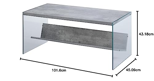 Convenience Concepts SoHo Coffee Table, Faux Birch/Glass