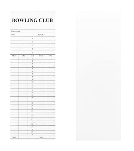 Acclaim Lawn Bowls Scorecards Scoring Pads Score Cards 1000 Single Sided White With Black Text Card Printed Sheets 8 1/4" x 2 3/4"