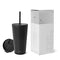 Simple Modern 470mL Classic Travel Mug Tumbler with Straw Lid and Flip Lid - Flask Coffee Beer Insulated Beer Pint Cup - 18/8 Stainless Steel - Midnight Black