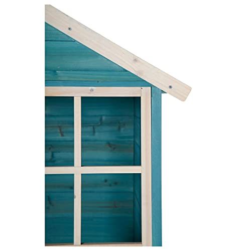 Garden Hut Wooden Cubby House - Teal