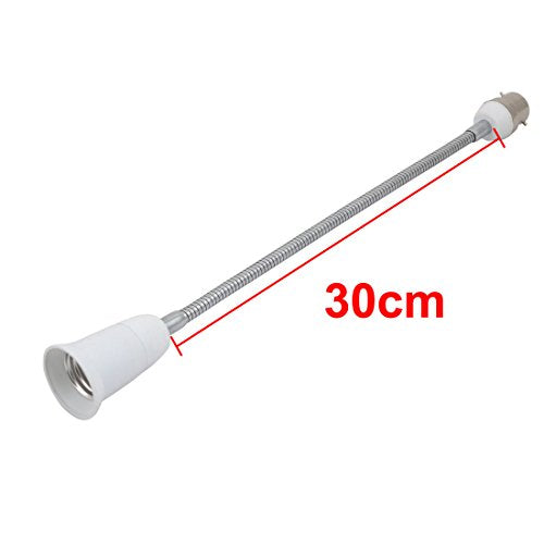 Aexit 2pcs (Lighting fixtures and controls) B22 to E27 Light Lamp Bulb All Direction Extender Adapter White (74ry291qf426) 30cm Length