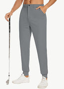 JIM LEAGUE Men's Golf Joggers Pants Belt Loops Slim Fit Stretchy Sweatpants Work Travel Dress Casual Tapered Pants Quick Dry, Dark Grey, Medium