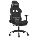 vidaXL Gaming Chair with Footrest Swivel Computer Chair Throne Recliner Armchair Office Bedroom Adjustable Black and Camouflage Fabric