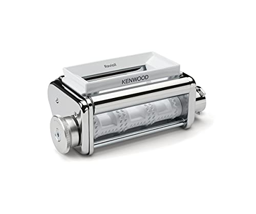 KENWOOD KAX93.A0ME Ravioli Attachment Food Processor with Large Funnel, Spoon & Cleaning Brush, Chrome Stainless Steel Housing, Silver