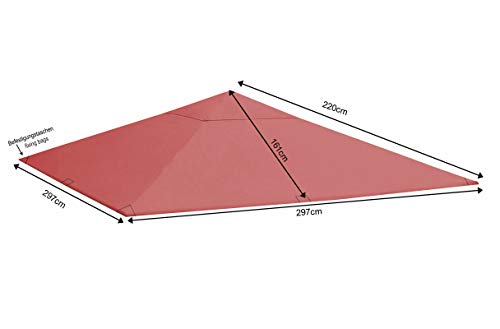 QUICK STAR Replacement Roof for Garden Gazebo 3 x 3 m Terra Antique Gazebo Roof Replacement Cover