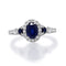 Gin & Grace Women's 14K White Gold Genuine Blue Sapphire Ring With Diamonds (Oval-Cut) Shaped (TW3319R-BS-10)