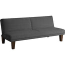 (Futon, Gray) - DHP Dillan Convertible Futon Couch Bed with Microfiber Upholstery and Wood Legs (Grey)