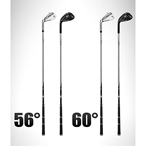 Left Hand Sand Wedge 56 60 Degree Men Women Premium Woman Man Golf Club Pole Lefthand Handed Stainless Steel for Mens Ladies (Black,60 Degree)