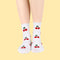 Womens Funny Crazy Crew Socks Girls Colorful Floral Pattern Socks Cute Silly Cartoon Animal Cotton Dress Socks, 5 Pair-food(butterfly Cookie Cherry Pizza Egg), 5-8
