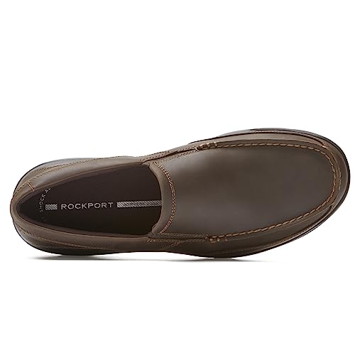 ROCKPORT Men's Junction Point Slip on Oxford, Chocolate, 10.5 US