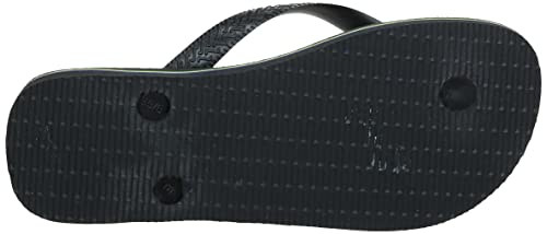 Havaianas Brasil Logo Men's Slippers, Black/black, 11/12 US