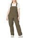 Dickies womens Women's Relaxed Fit Bib Overalls, Rinsed Moss Green, Small