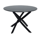 Round Dining Table MDF Marbling Black