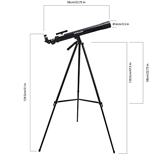 Stargazer Telescope for Astronomy Kids Children Adults Beginners - Portable Telescopes, 50mm Aperture, 400mm Astronomical Moon Planets Refractor, Eyepieces, Adjustable Tripod, Storage Bag