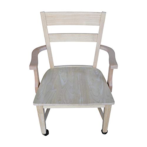 International Concepts Dining Chair with Casters, Unfinished