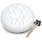 MUSCELL Steel Tongue Drum 12 Inches 13 Notes, Hand Drum with Bag, Music Book, Drumsticks, Mallet Holder and Finger Paddles, Thickened Carbon Steel, Continuous Echo for Meditation or Yoga (White)