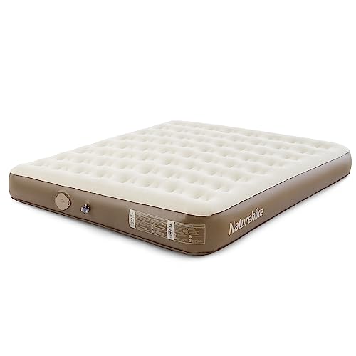 Naturehike Morning View Air Mattress, Camping Bed with Built-in Pump, Inflatable Mattress with Flocked Top, Quick Inflation for Picnic, Camping Outdoor or Indoor Use