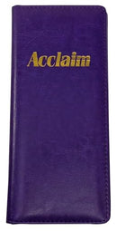Acclaim Rigid Lawn Bowls Bowling Scorecard Holder Lightly Padded Synthetic Grain Leather Look Finish 23 cm x 11 cm with Spring Clip & Pen Loop (Purple)